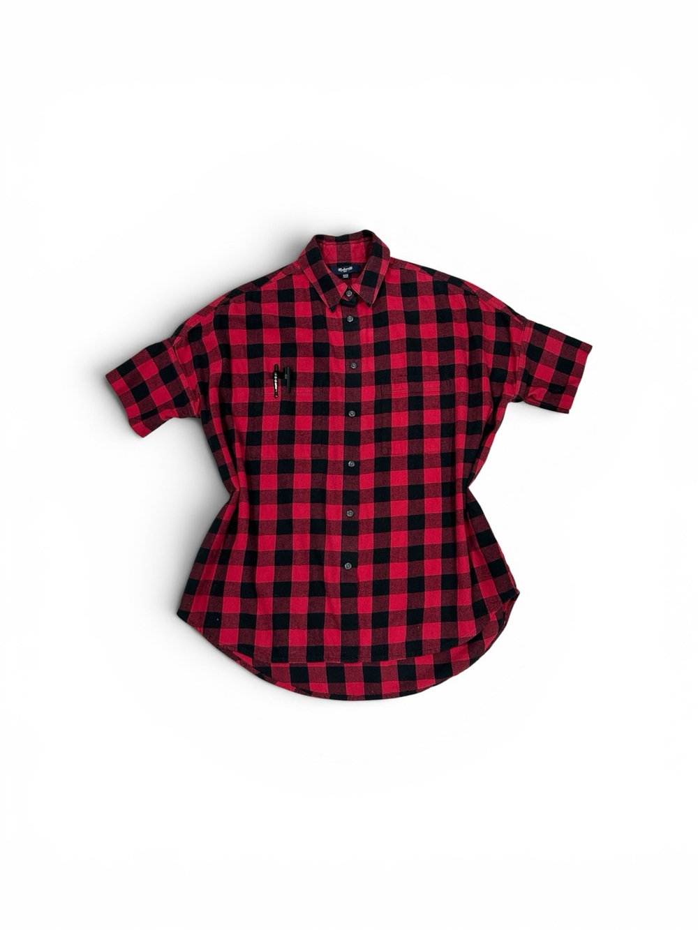 Madewell Red and Black Buffalo Check Button-Down Shirtsize XXS